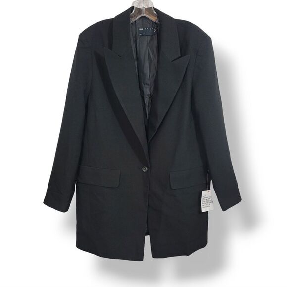 NEW ASOS DESIGN New Perfect Longline Shape Blazer in Black Size 12 - Picture 2 of 11